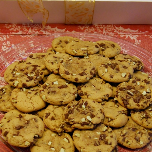 Mint chocolate chunk cookies